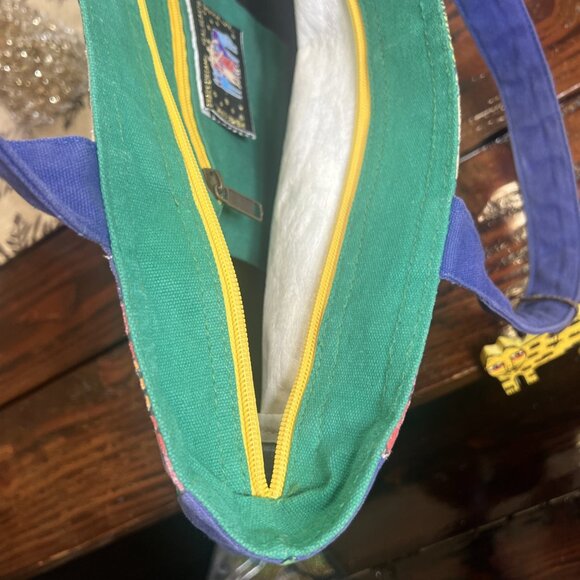 Vintage Laurel Burch Large Shoulder Tote Bag Leopard Cheetah Cat Y2K - Picture 11 of 12